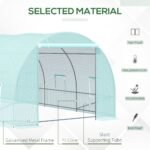 20' x 10' x 7' Walk-In Tunnel Greenhouse with Zippered Door & 8 Mesh Windows, Large Garden Green House Kit, Galvanized Steel Frame, Green - Image 4