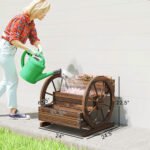Wooden Wagon Planter Box, 3-Tier Raised Garden Bed, for Vegetables Flowers Herbs, 25" x 24" x 23" - Image 3