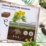 Galvanized Planter Box, 24" x 24" x 73.5" Raised Garden Bed with Tomato Cage for Climbing Vines, Brown - Image 5