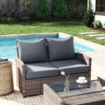 Patio Chair Cushions Set of 2 with Seat & Backrest, Fade Resistant Seat Replacement Cushion Set, Gray - Image 8