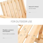 Patio Bench, Garden Bench with Middle Table and Umbrella Hole, Wooden Outdoor Bench for Patio, Porch, Poolside, Balcony, Natural - Image 6