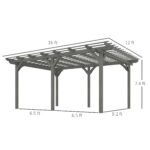 12' x 16' Outdoor Pergola, Wood Gazebo Grape Trellis with Stable Structure for Climbing Plant Support, Gray - Image 3