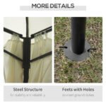 10' x 13' Outdoor Gazebo Patio Gazebo Canopy, Double Vented Roof, Steel Frame, Curtain Sidewalls, Sun Shade Shelter for Garden, Lawn, Backyard, Deck, Beige - Image 6