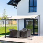 10' x 10' Steel Outdoor Pergola Gazebo, Patio Canopy with Weather-Resistant Fabric and Drainage Holes for Backyard, Deck, Garden, Cream White - Image 2