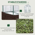 5' x 2.5' x 6.5' Mini Walk-in Greenhouse Kit, Portable Green House with 3 Tier Shelves, Roll-Up Door, and Weatherized Plastic Cover for Backyard Garden, Clear - Image 6