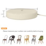 Patio Chair Cushions Set of 4 Round Seat Cushions for Dining Bistro Chairs Machine Washable, 15" x 15" x 3", Cream White - Image 3