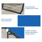 Foldable Chaise Lounge, 4-Position Reclining Back, Trifold Portable design and Breathable Mesh for Poolside,Camping, Hiking - Navy Blue - Image 5