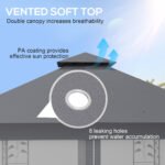 10' x 11.5' Metal Patio Gazebo, Double Roof Outdoor Gazebo Canopy Shelter w/Tree Motifs Corner Frame and Netting - Image 4