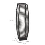 Solar Floor Lamp, Outdoor Rattan Garden Lantern Pathway Light & Decorative Driveway Lighting with Auto LED Lights, Gray - Image 3