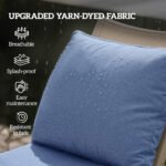 Patio Chair Cushions Set of 2 with Seat & Backrest, Fade Resistant Seat Replacement Cushion Set, Blue - Image 4