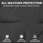 Chaise Lounge Cushion, 4" Thick Outdoor Lounge Chair Cushion with Ties for Patio, 21" x 72 ", Gray - Image 5