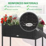 PE Rattan Wicker Raised Flower & Vegetable Planter, Rack Shelf Box - Image 5