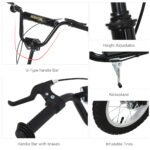 Youth Scooter Front and Rear Caliper Dual Brakes 12-Inch Inflatable Front Wheel Ride On Toy For Age 5+ - Black - Image 5