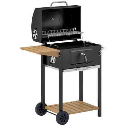 Charcoal BBQ Grill with Outdoor Portable Cooker