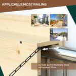 Hanging Balcony Table, Spruce Wood Foldable Railing Bar, Serving Table & Desk, Fits up to 3.9 Inches, Natural - Image 6