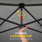 10 x 10 ft Pop Up Canopy Tent with One Push Setup, Outdoor Portable Instant Canopy Shelter w/ Roller Bag - Image 4