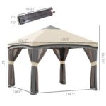 10' x 10' Pop Up Canopy Tent with Netting, Instant Tents for Parties, Height Adjustable, with Wheeled Carry Bag and 4 Sand Bags for Outdoor, Garden, Patio - Image 3