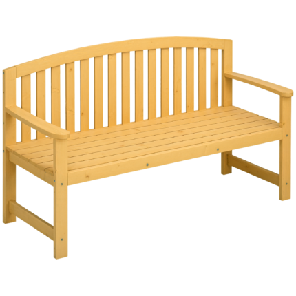 56" Outdoor Wood Bench with 2-Seater Garden Bench