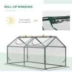 4' x 2' x 2' Portable Mini Greenhouse, Small Green House with PVC Cover, Roll-up Zippered Windows for Indoor, Outdoor Garden, Clear - Image 6