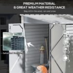 Garden Shed 4.6ft x 9ft Lockable for Lawn Mower Garden Yard, White - Image 5