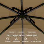 11' x 11' Outdoor Gazebo, Double Roof Patio Gazebo with Curtains, Church Windows, Galvanized Steel Frame - Image 6