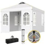 9.6 x 9.6 ft Pop Up Canopy Tent with Sidewalls, One Push Setup, UPF50+ Portable Instant Canopy Shelter
