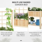 47" Wooden Raised Garden Bed with Trellis, Coutryside Style Elevated Planter Box Stand with Open Storage Shelf, Spacious Planting Area for Vegetables, Herbs, Flowers - Image 4
