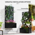 Metal Garden Bed with Trellis for Climbing Plants, Freestanding or Wall Mounted Flower Bed for Garden, Patio, Balcony - Image 5