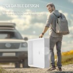 3.4ft Folding Ice Cooler Table with Drain, Fill and Chill Table Outdoor Table Cooler with Storage Shelf, Drink Cooler for Parties Picnic BBQ Camping Wedding, White - Image 5