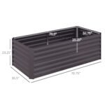 Galvanized Raised Garden Bed, Steel Outdoor Planters with Reinforced Rods, 71" x 36" x 23", Dark Gray - Image 3