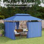 10' x 13' Double Roof Patio Gazebo, Outdoor Gazebo with Curtains, for Garden, Lawn, Backyard and Deck - Image 6