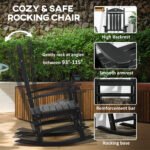 2PCs Outdoor Rocking Chair with Armrests, Fade-Resistant Waterproof HDPE for Indoor & Outdoor, Black - Image 6