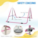 Folding Gymnastics Bar for Kids, Adjustable Height, Bubble Gum Pink - Image 5