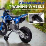12V Kids Electric Motorcycle w/ Twist Grip Throttle, Training Wheels, Rear Suspension & Music - Image 5