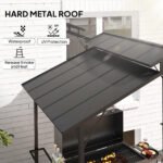 8 x 5ft Hardtop Grill Gazebo with Double Metal Roof, 2 Side Shelves and 10 Hooks for Patio Backyard Lawn Deck - Image 4
