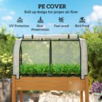 Raised Garden Bed with PE Greenhouse Cover Outdoor Planter Box for Herbs and Vegetables, 48 x 22 x 46 inch, Sand - Image 4