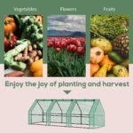 9' x 3' x 3' Portable Mini Greenhouse Outdoor Garden with Large Zipper Doors and Water/UV PE Cover, Green - Image 7