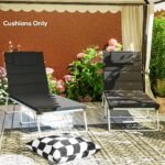 Foldable Chaise Lounge Cushion Set of 2, Outdoor Lounge Chair Cushion Set, UPF50+ 230gsm Olefin, 80" x 26" Black - Image 8
