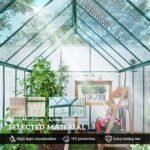 Polycarbonate Greenhouse with Swing Door and Two Adjustable Roof Vents, Aluminum Walk-in Greenhouse, 11x6 ft, Dark Green - Image 5