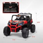 2 Seater 24V Kids Electric Car w/ Remote Control, 3 Speed, LED Lights, Music, Horn, Spring Suspension, Slow Start - Image 3
