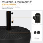 Umbrella Stand for 1.5" or 2" Umbrella Poles, Round Fillable Umbrella Base for Outdoor, Lawn, Deck - Image 4