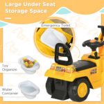 2-in-1 Kids Ride-On Excavator Digger Tractor with Pulling Cart - Image 5
