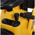 Kids No Power Ride-On Excavator with Manual Control Bucket, Yellow - Image 8