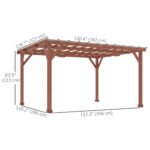 11' x 12.5' Outdoor Wood Pergola with Grape Trellis for Patio, Deck, Backyard, Lawn - Image 3