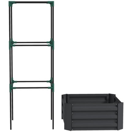Galvanized Planter Box with 24" x 24" x 55" Raised Garden Bed