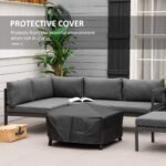 34" Fire Pit with Grill, Metal Outdoor Wood Burning Firepit with Spark Screen, Fire Poker, Cover, Table Lip, Black - Image 7