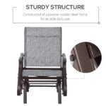 Outdoor Glider Chair, Gliders for Outside Patio with Steel Frame and Mesh Fabric for Backyard, Garden, and Porch, Gray - Image 6