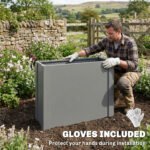 Raised Garden Bed Galvanized Planter Box Outdoor with Gloves for Gardening Vegetables, Flower, Herb, 2.6 x 1 x 2 ft, Gray - Image 7