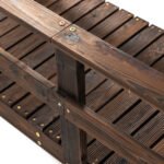 7' Garden Bridge with Pine Wood and Stained Finish for Backyard Ponds Creeks Streams Wood - Image 7