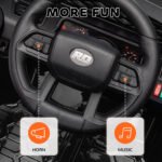 12V Battery Powered Ride On Truck, Kids Electric Car with Spring Suspension, Remote, Horn, USB Music, Black - Image 8